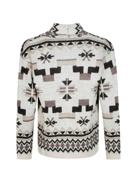 AMARÁNTO geometric-pattern shawl-collar cardigan