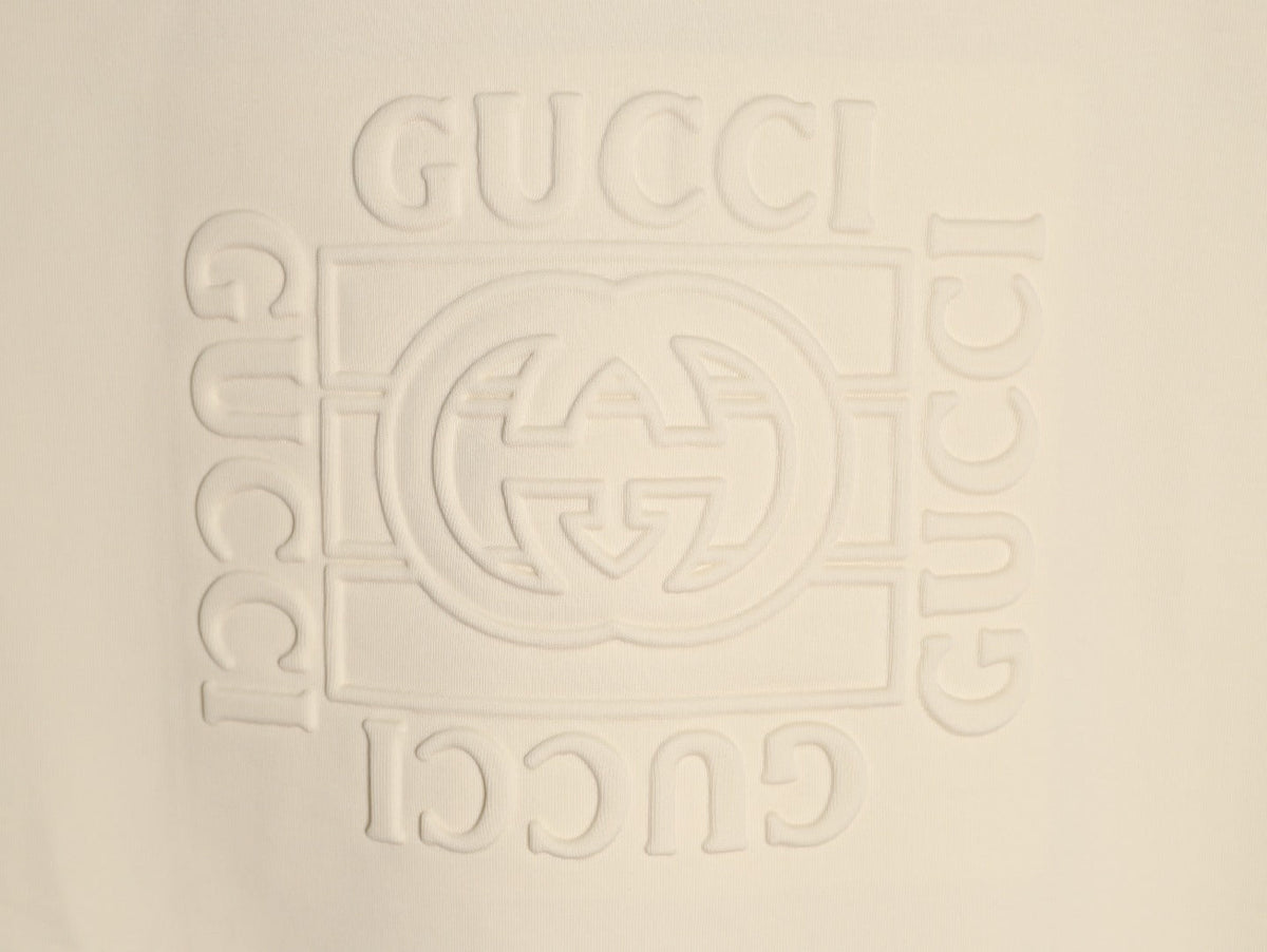 Gucci Interlocking G and Lettering Crewneck Sweatshirt - Cream