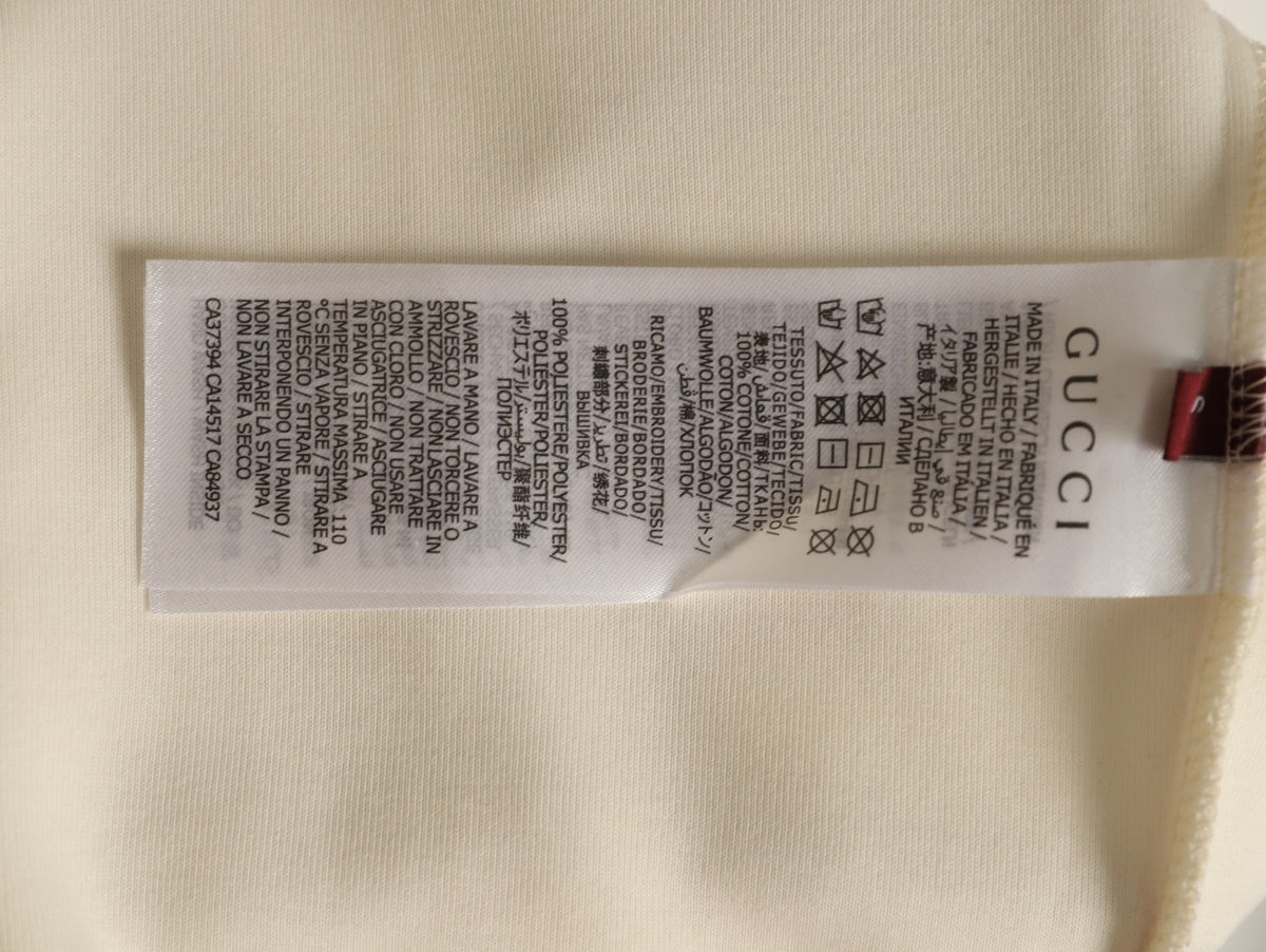 Gucci Interlocking G and Lettering Crewneck Sweatshirt - Cream